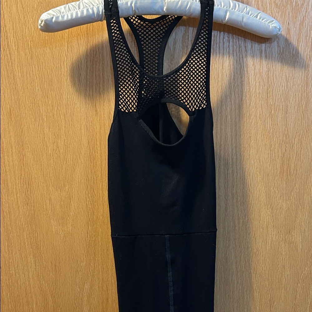 Free People size Xs/S  Black Mesh Racerback jumpsuit